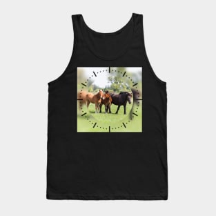 Three horses on pasture looking at camera Tank Top